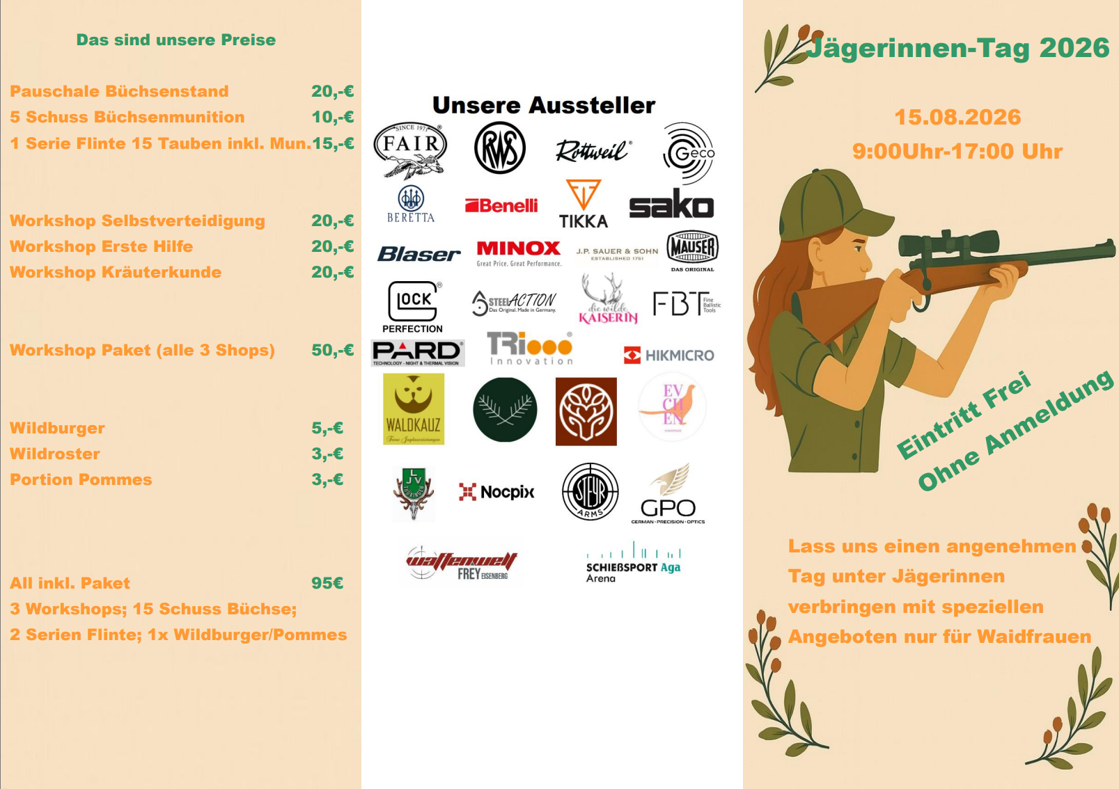 Jägerinnen-Event Ticket