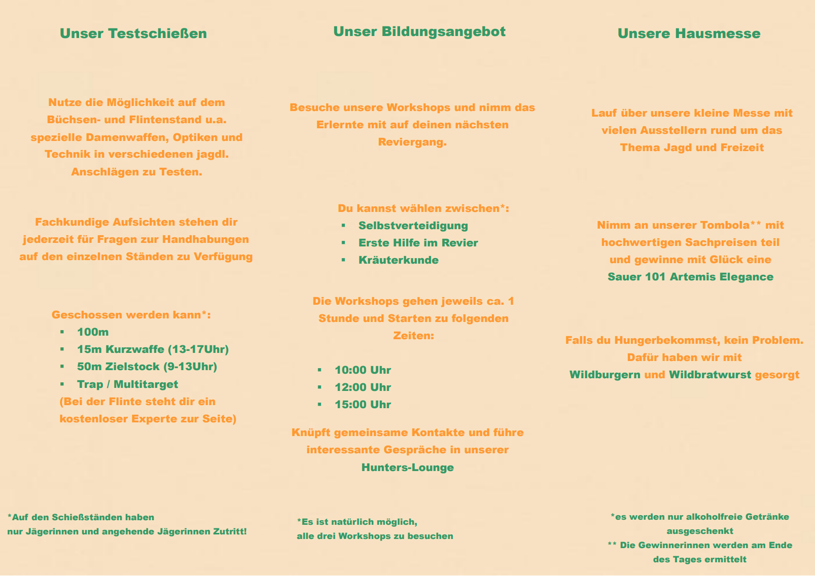 Jägerinnen-Event Ticket